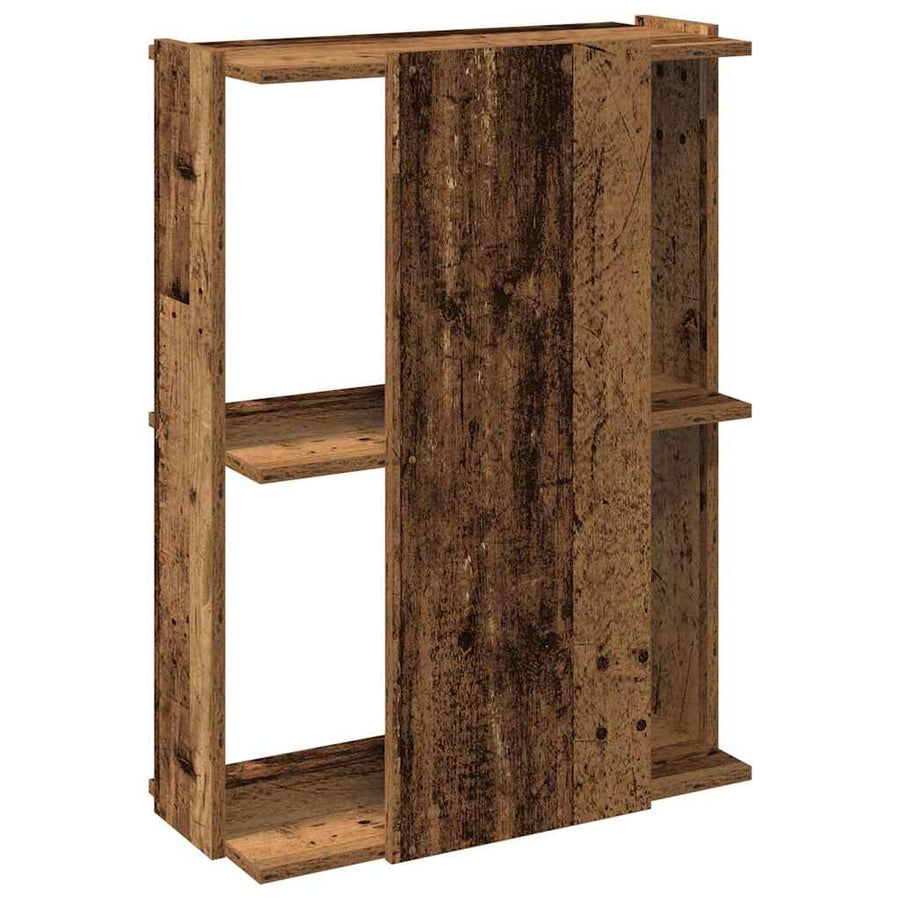 Boekenkast 3-laags 60x30x80 cm bewerkt hout oud houtkleur