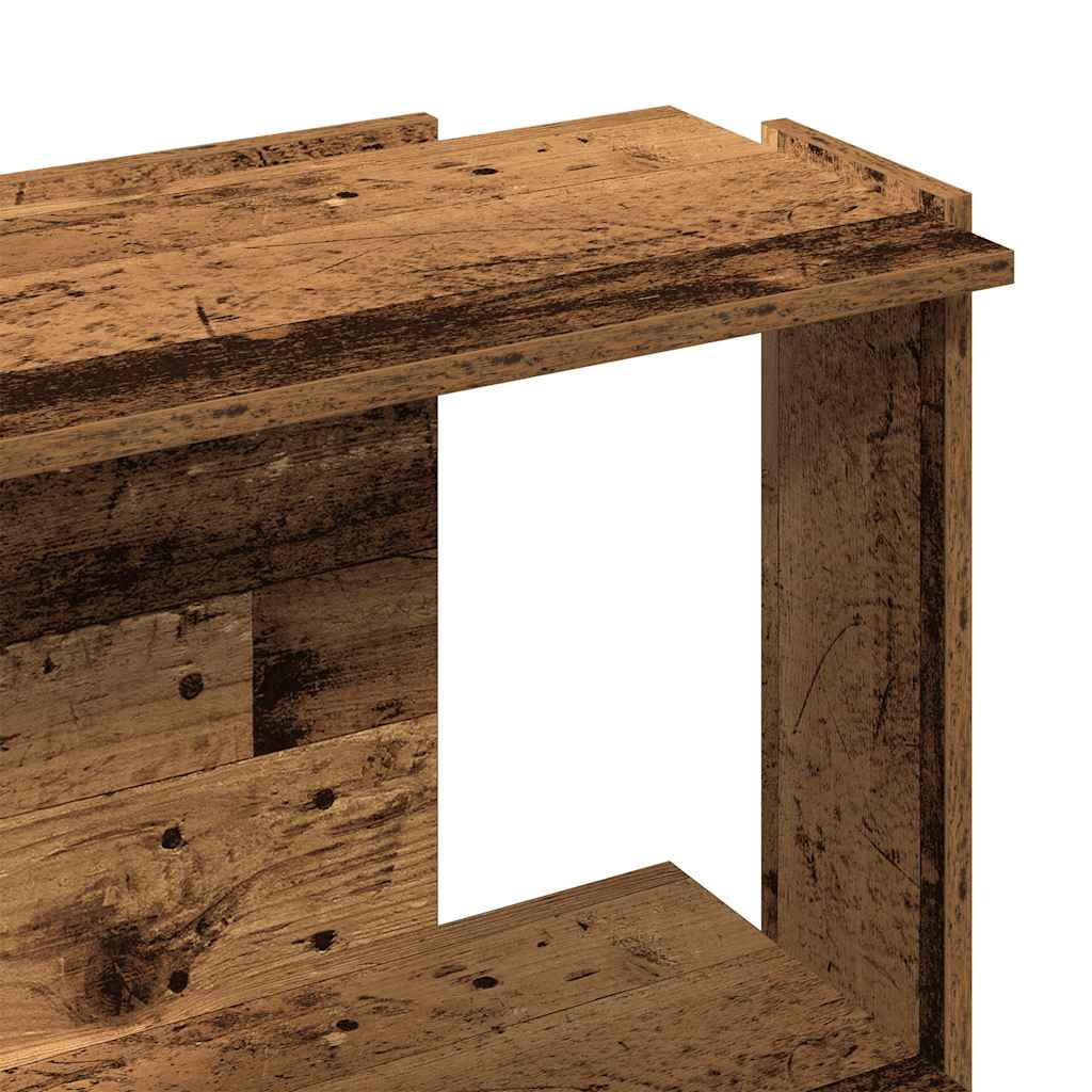 Boekenkast 3-laags 60x30x80 cm bewerkt hout oud houtkleur