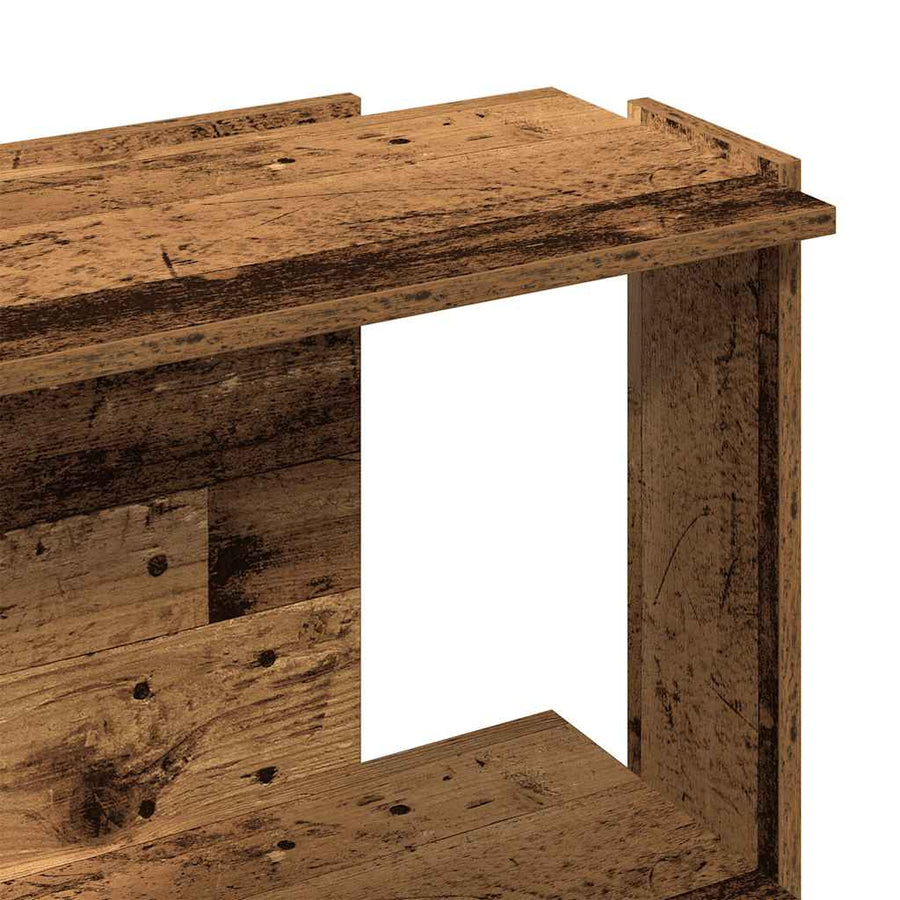 Boekenkast 3-laags 60x30x80 cm bewerkt hout oud houtkleur