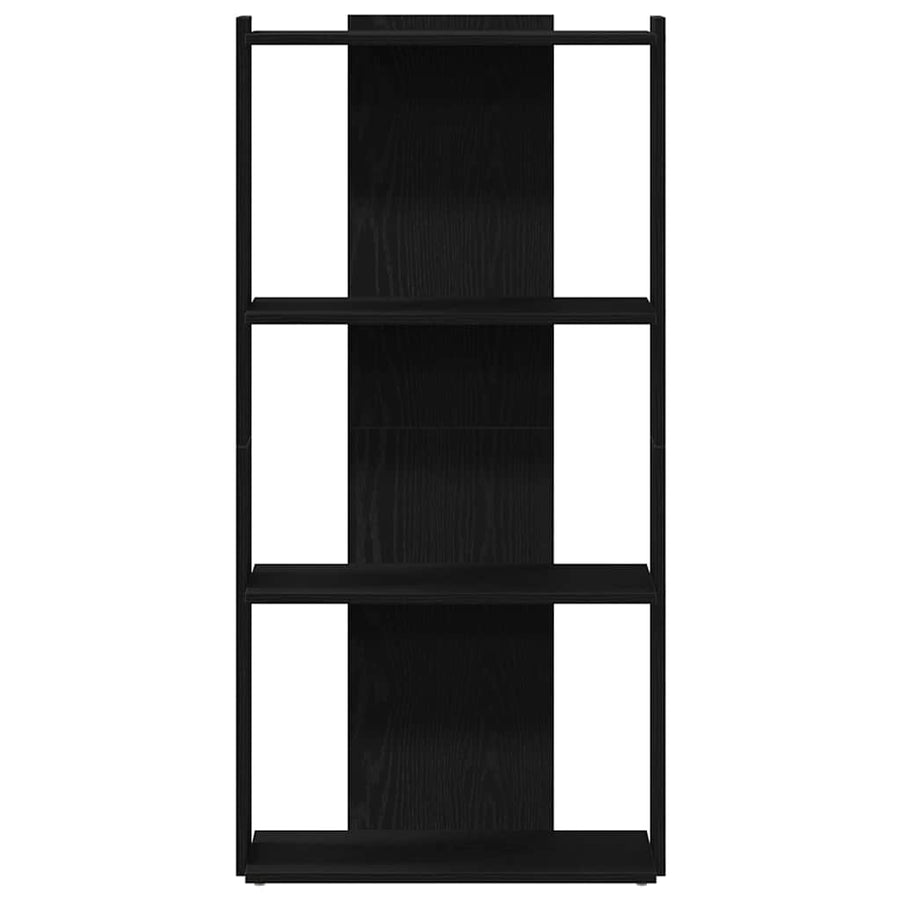 Boekenkast 3-laags 60x30x120 cm bewerkt hout zwart