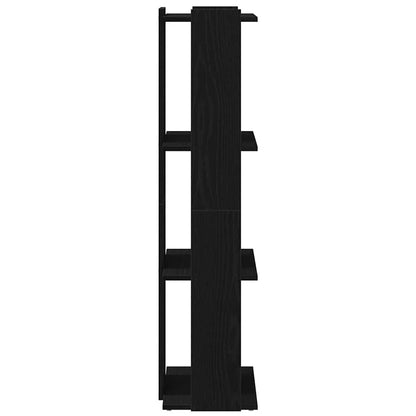 Boekenkast 3-laags 60x30x120 cm bewerkt hout zwart