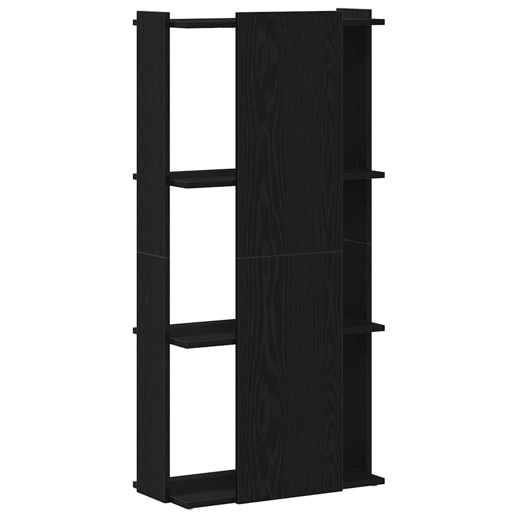 Boekenkast 3-laags 60x30x120 cm bewerkt hout zwart