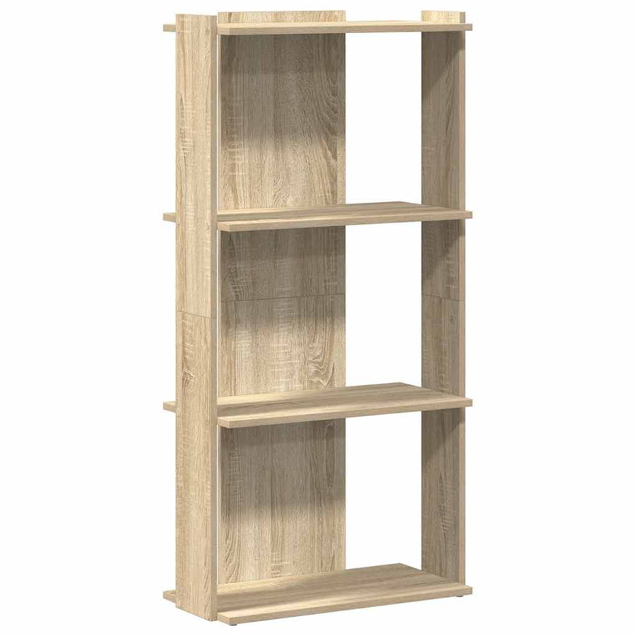 Boekenkast 3-laags 60x30x120 cm bewerkt hout sonoma eikenkleur