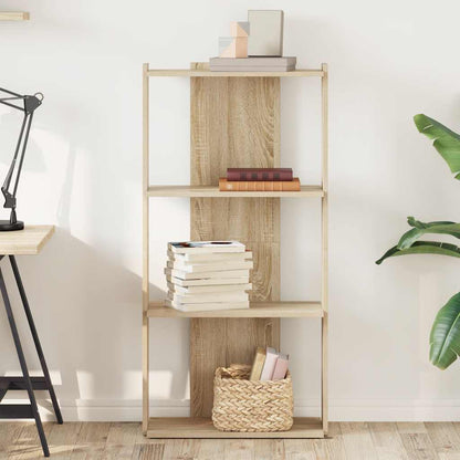 Boekenkast 3-laags 60x30x120 cm bewerkt hout sonoma eikenkleur