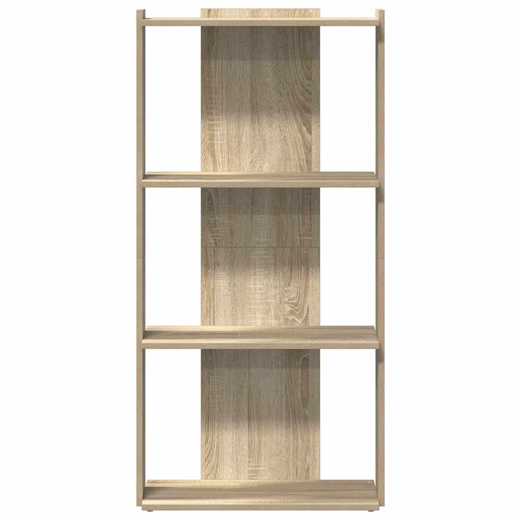 Boekenkast 3-laags 60x30x120 cm bewerkt hout sonoma eikenkleur