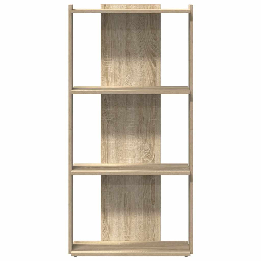 Boekenkast 3-laags 60x30x120 cm bewerkt hout sonoma eikenkleur