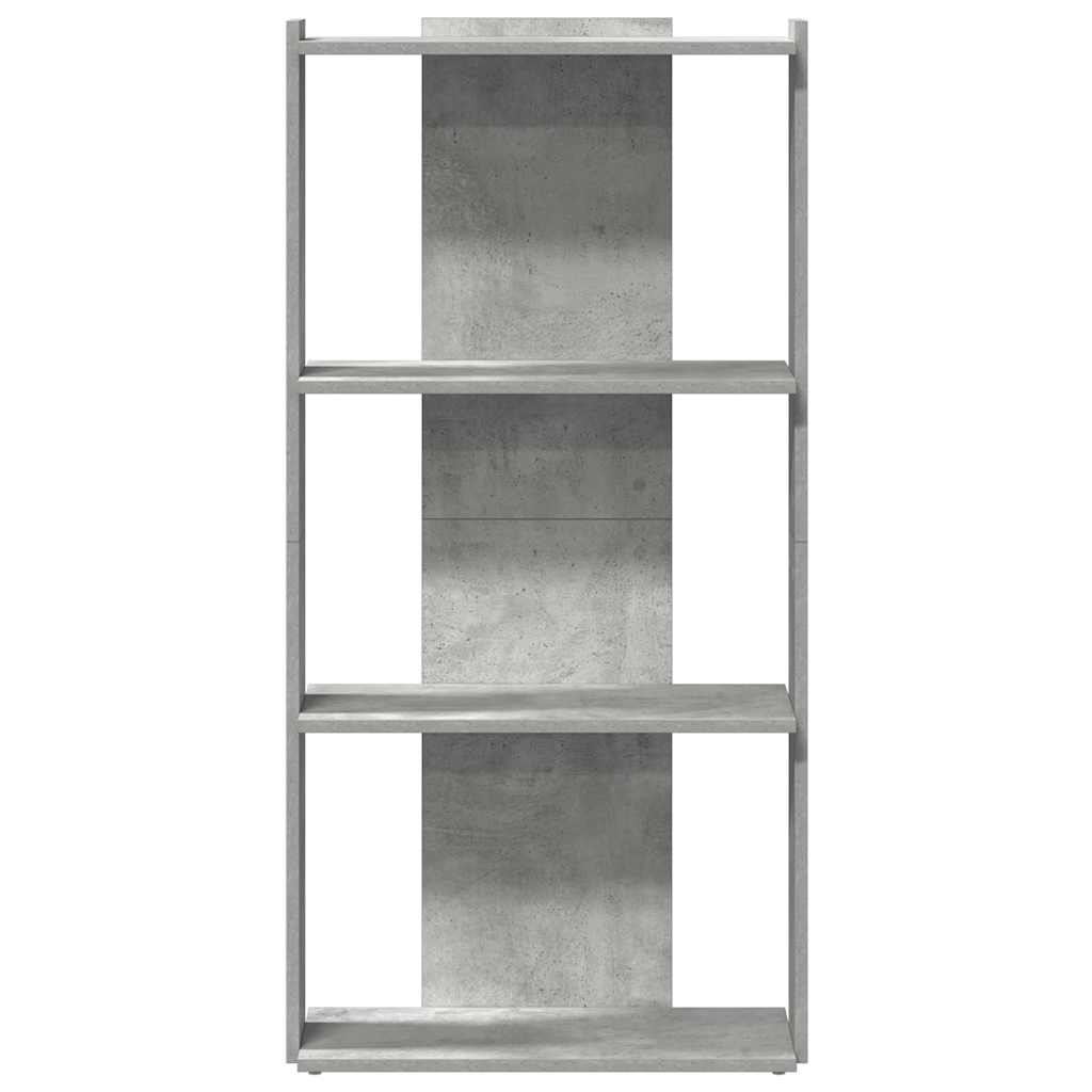 Boekenkast 3-laags 60x30x120 cm bewerkt hout betongrijs