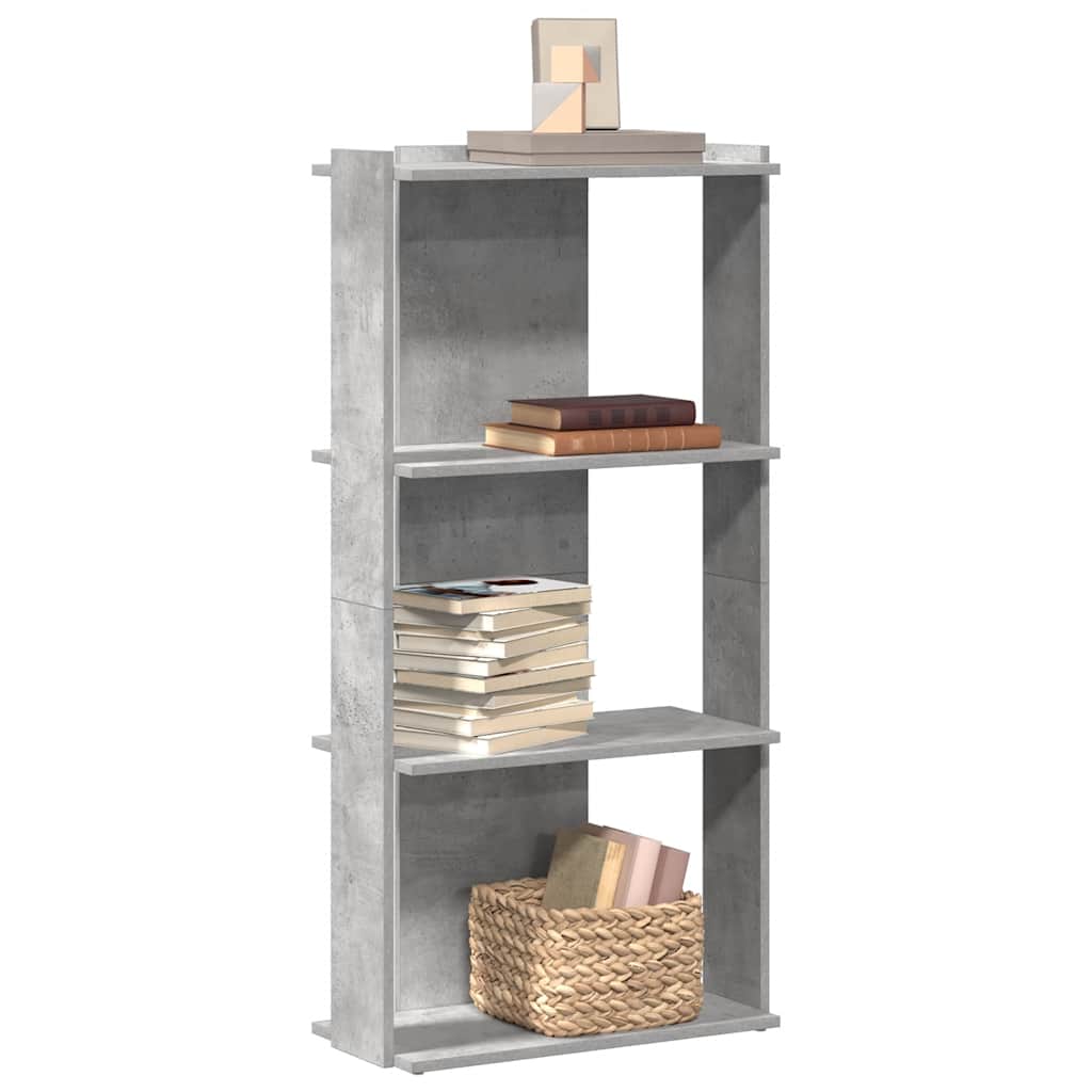 Boekenkast 3-laags 60x30x120 cm bewerkt hout betongrijs