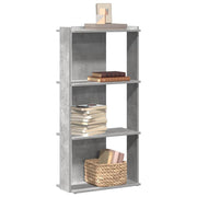 Bookcase 3-tier 60x30x120 cm engineered wood concrete gray