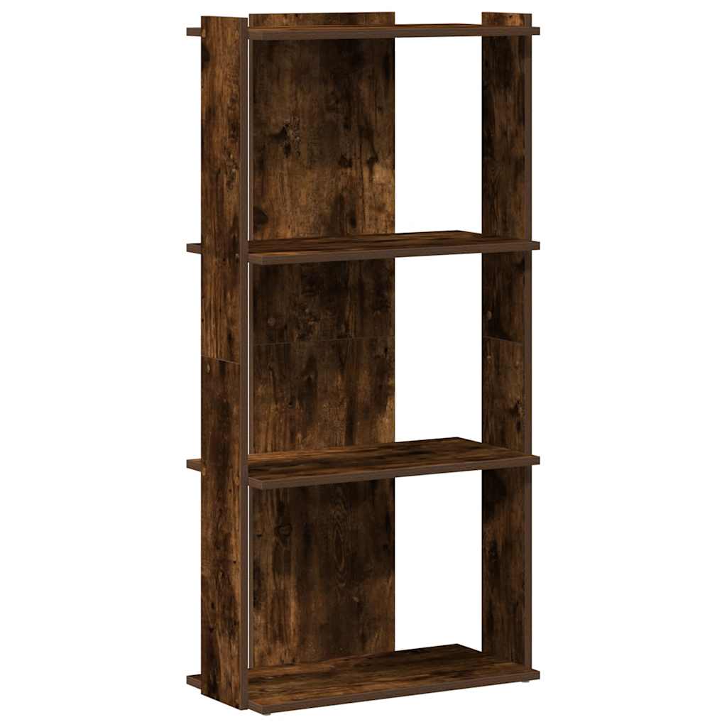 Boekenkast 3-laags 60x30x120 cm bewerkt hout gerookt eikenkleur