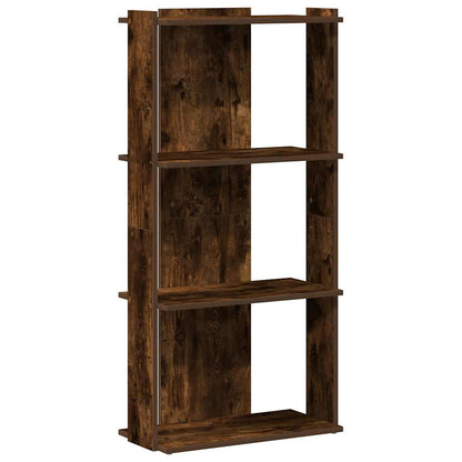 Boekenkast 3-laags 60x30x120 cm bewerkt hout gerookt eikenkleur