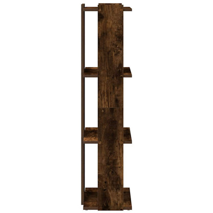 Boekenkast 3-laags 60x30x120 cm bewerkt hout gerookt eikenkleur