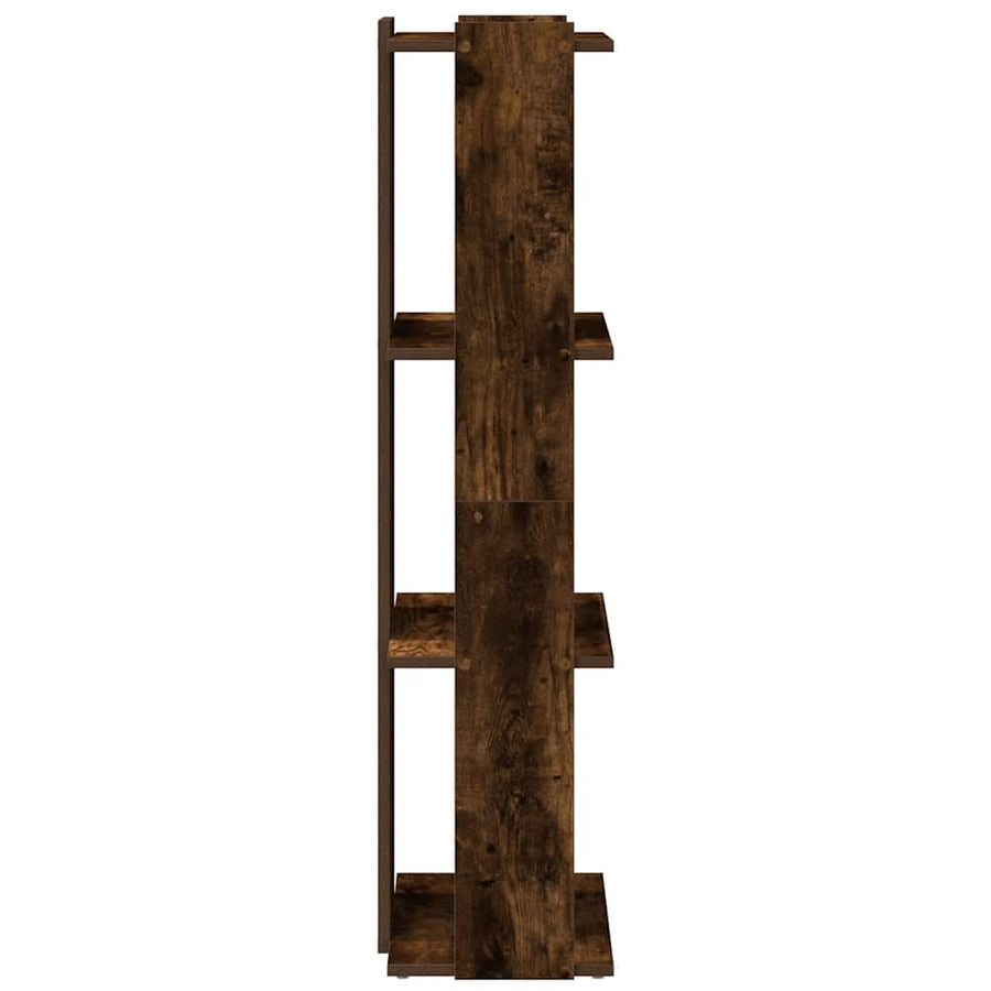 Boekenkast 3-laags 60x30x120 cm bewerkt hout gerookt eikenkleur