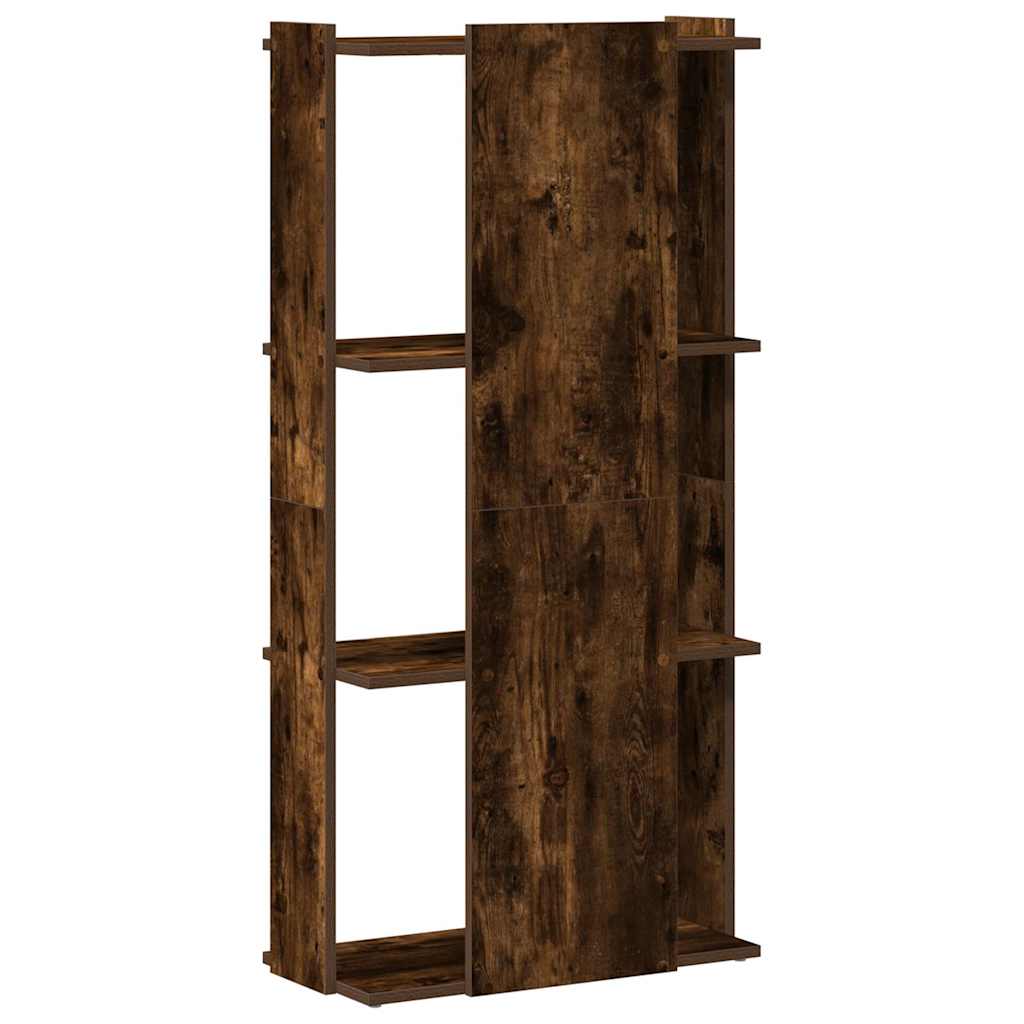Boekenkast 3-laags 60x30x120 cm bewerkt hout gerookt eikenkleur