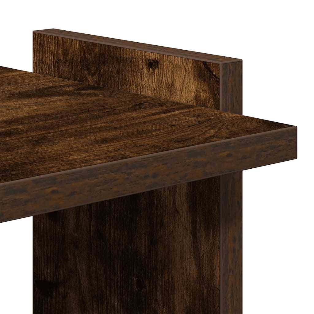 Boekenkast 3-laags 60x30x120 cm bewerkt hout gerookt eikenkleur