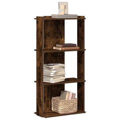 Boekenkast 3-laags 60x30x120 cm bewerkt hout gerookt eikenkleur