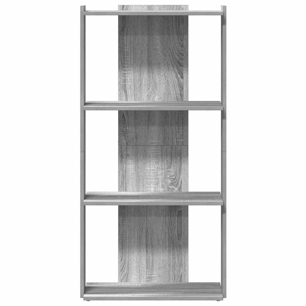 Boekenkast 3-laags 60x30x120 cm bewerkt hout grijs sonoma eiken
