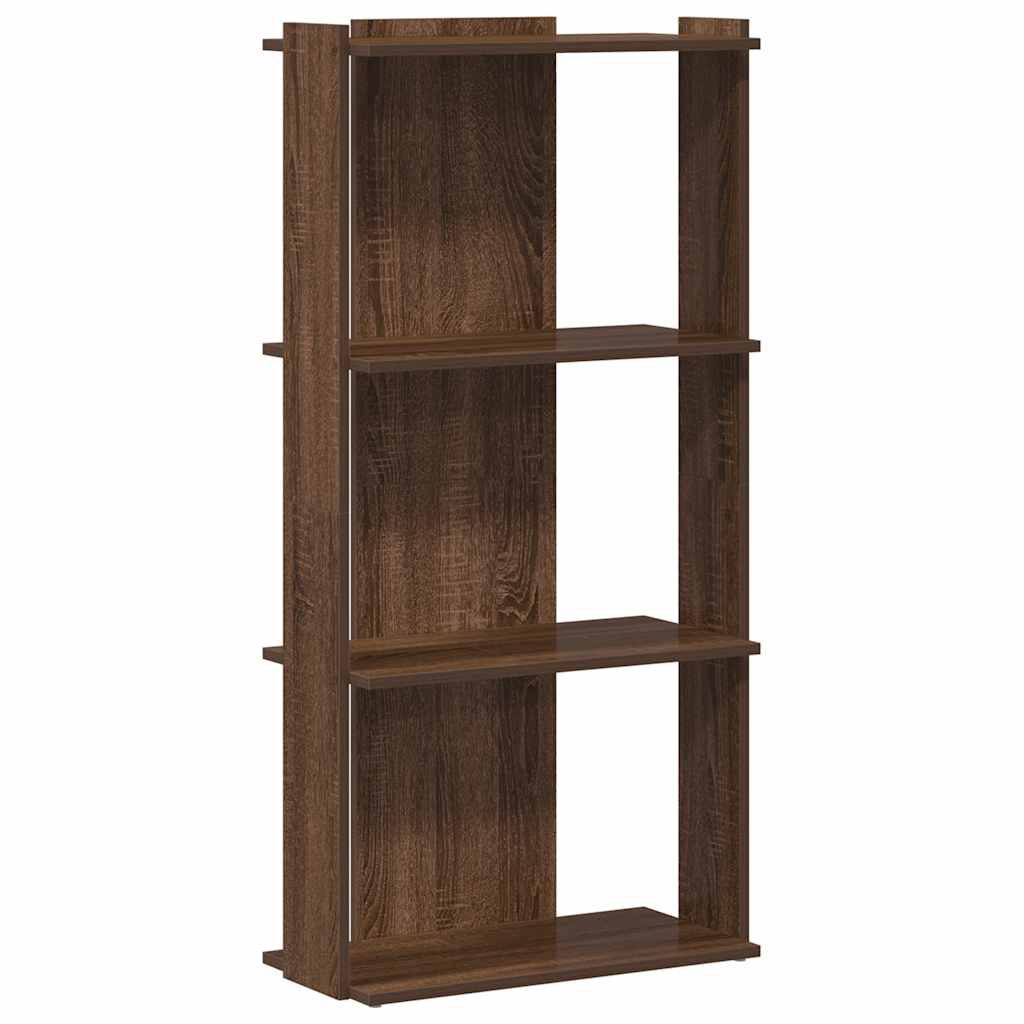 Boekenkast 3-laags 60x30x120 cm bewerkt hout bruin eikenkleur
