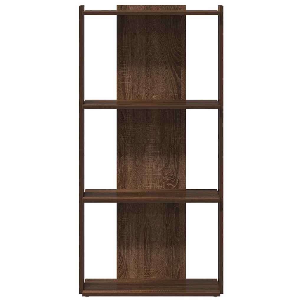 Boekenkast 3-laags 60x30x120 cm bewerkt hout bruin eikenkleur