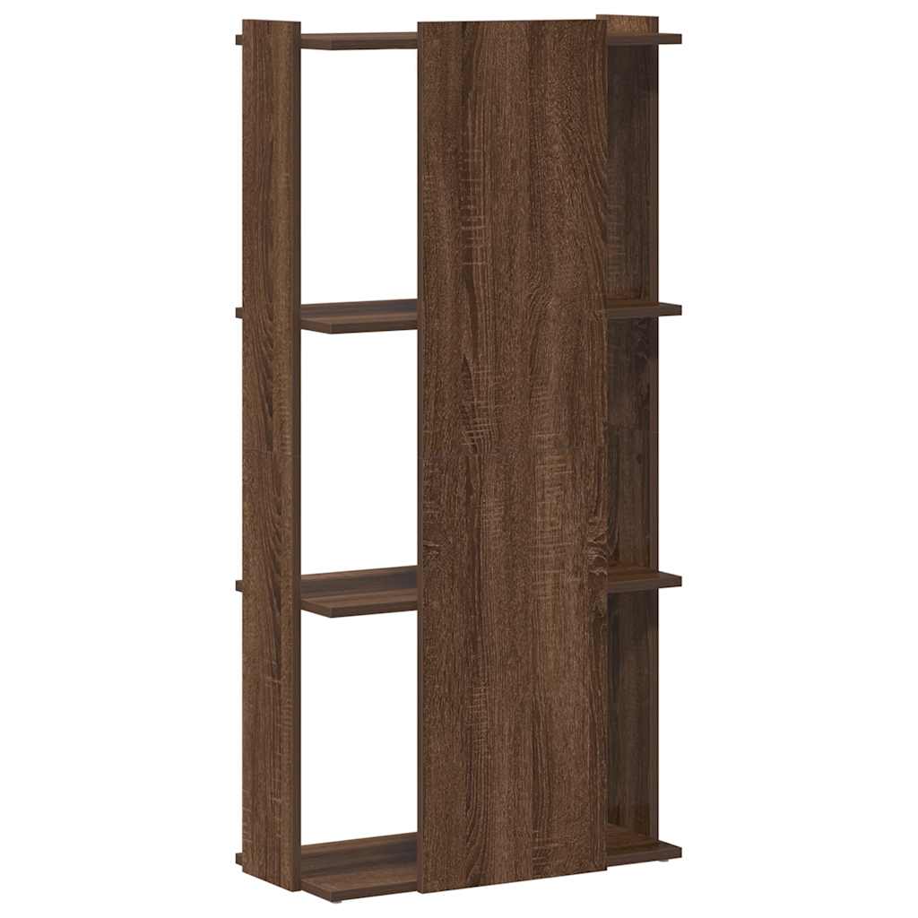 Boekenkast 3-laags 60x30x120 cm bewerkt hout bruin eikenkleur