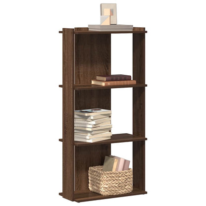 Boekenkast 3-laags 60x30x120 cm bewerkt hout bruin eikenkleur