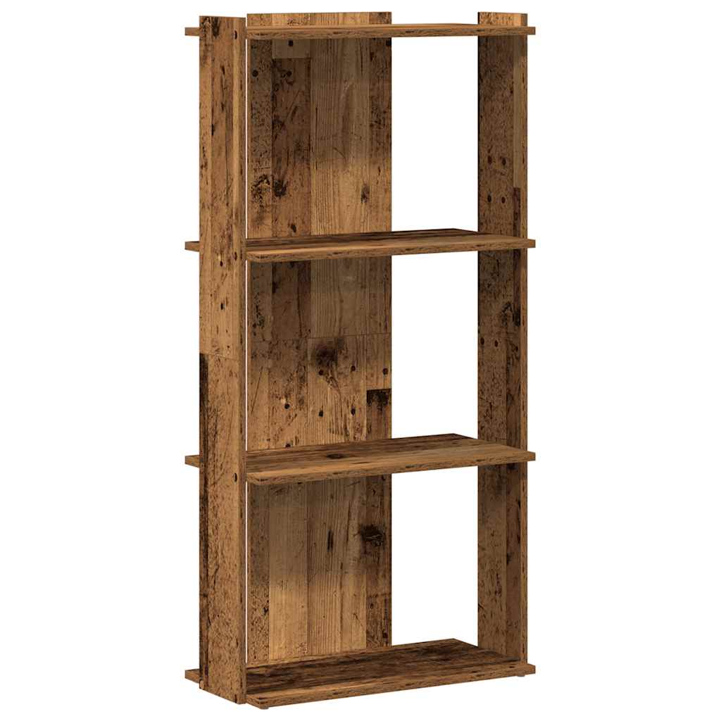 Boekenkast 3-laags 60x30x120 cm bewerkt hout oud houtkleur