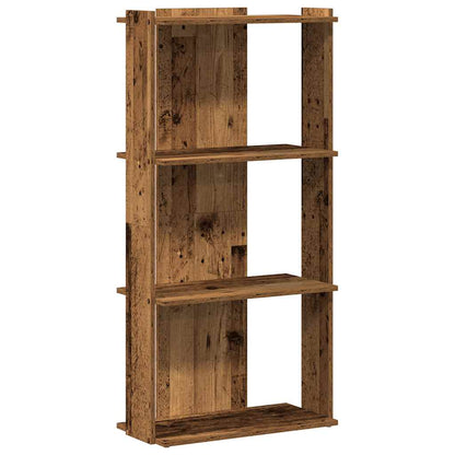 Boekenkast 3-laags 60x30x120 cm bewerkt hout oud houtkleur