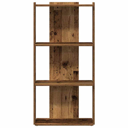 Boekenkast 3-laags 60x30x120 cm bewerkt hout oud houtkleur