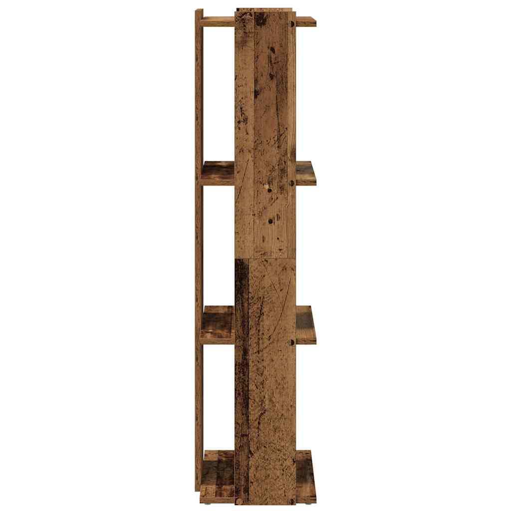Boekenkast 3-laags 60x30x120 cm bewerkt hout oud houtkleur