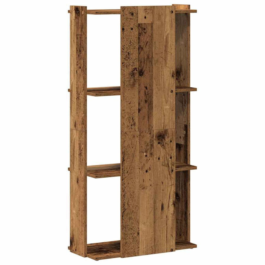 Boekenkast 3-laags 60x30x120 cm bewerkt hout oud houtkleur