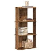 Bookcase 3-tier 60x30x120 cm distressed solid wood old wood color
