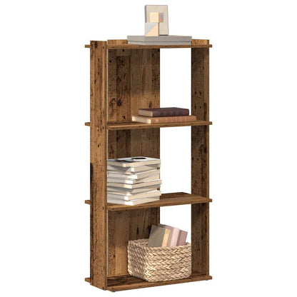 Boekenkast 3-laags 60x30x120 cm bewerkt hout oud houtkleur