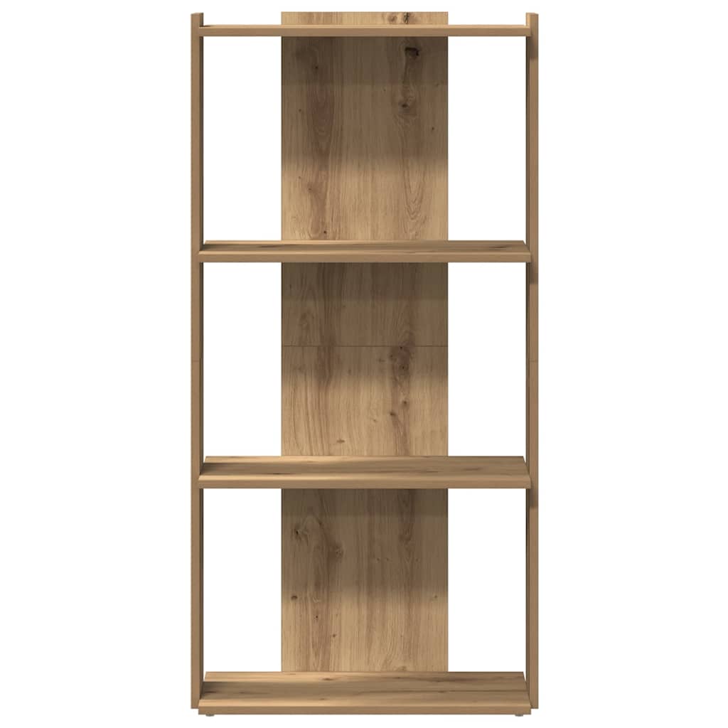 Boekenkast 3-laags 60x30x120 cm bewerkt hout artisanaal eiken