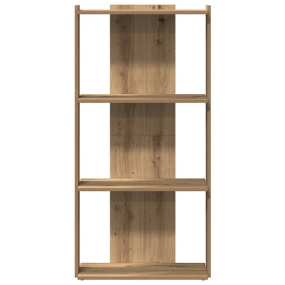Boekenkast 3-laags 60x30x120 cm bewerkt hout artisanaal eiken