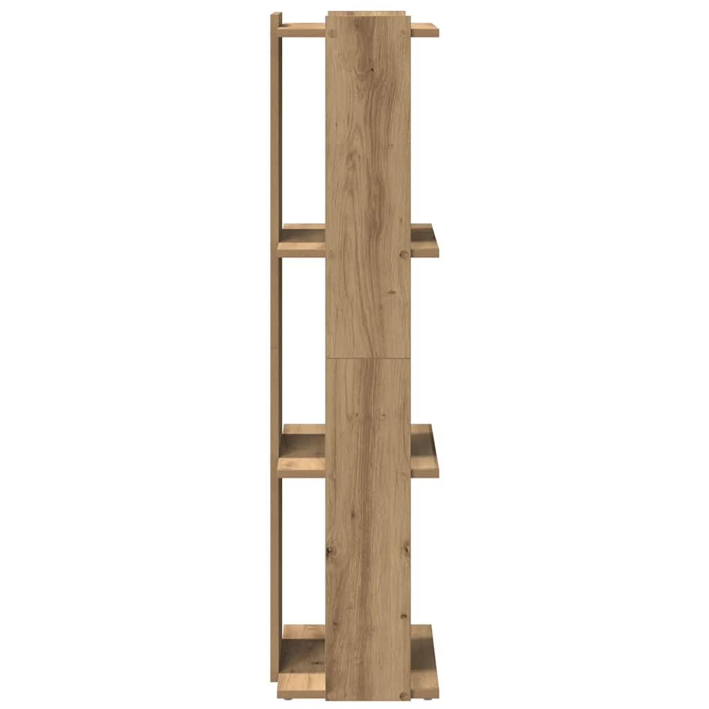 Boekenkast 3-laags 60x30x120 cm bewerkt hout artisanaal eiken