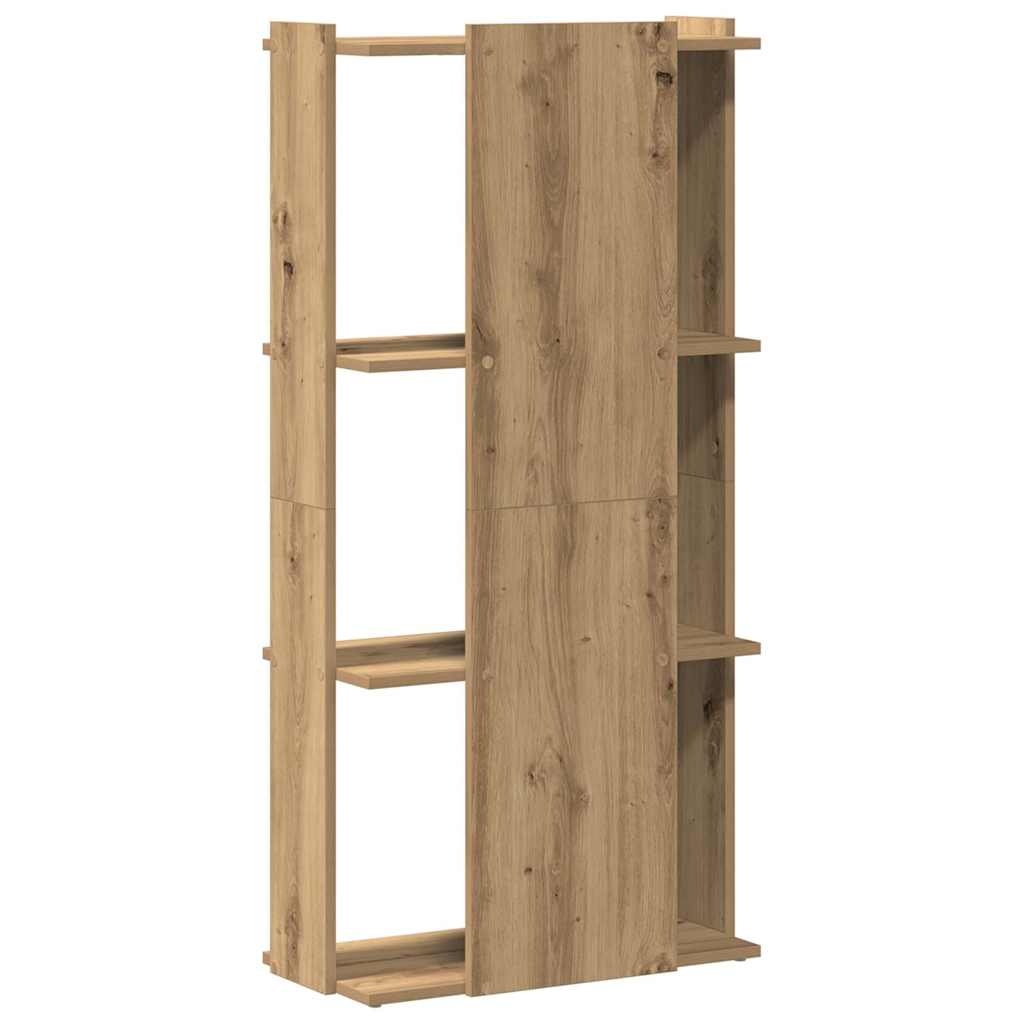 Boekenkast 3-laags 60x30x120 cm bewerkt hout artisanaal eiken