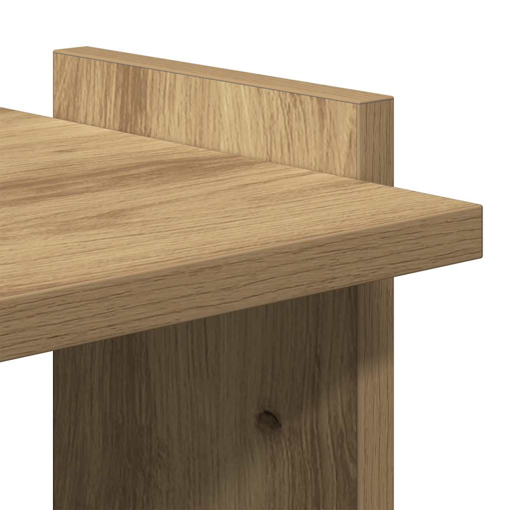 Boekenkast 3-laags 60x30x120 cm bewerkt hout artisanaal eiken