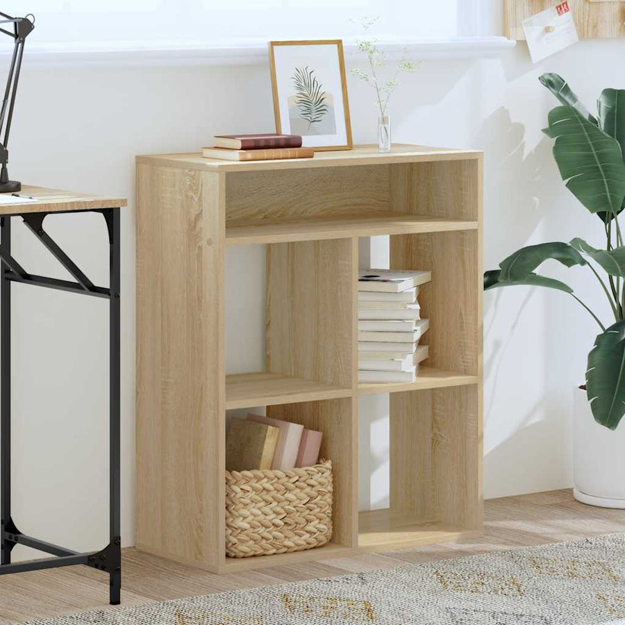 Boekenkast 66x31x80 cm bewerkt hout sonoma eikenkleurig