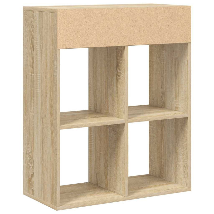 Boekenkast 66x31x80 cm bewerkt hout sonoma eikenkleurig