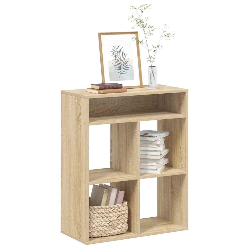 Boekenkast 66x31x80 cm bewerkt hout sonoma eikenkleurig