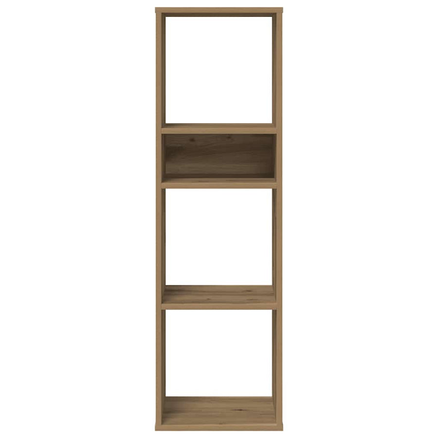 Boekenkast 34x31x112 cm bewerkt hout artisanaal eikenkleur
