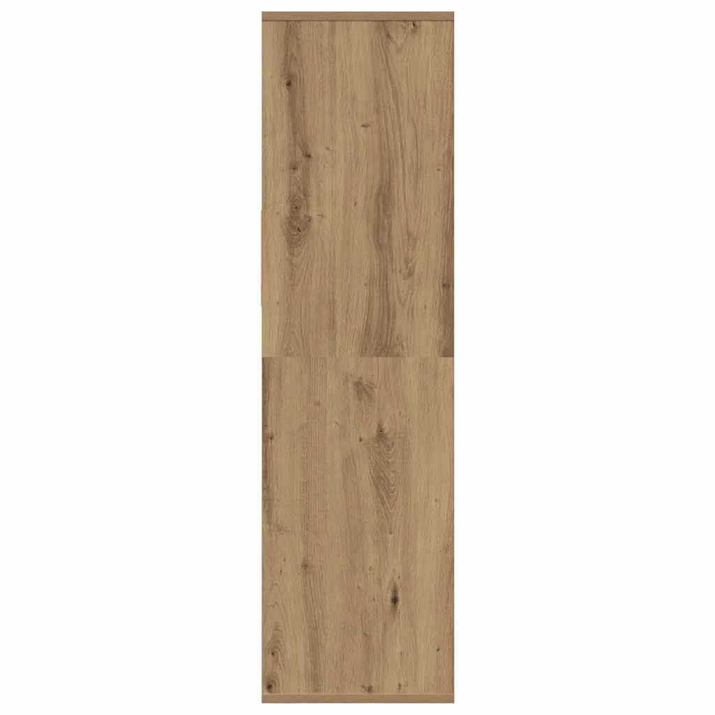Boekenkast 34x31x112 cm bewerkt hout artisanaal eikenkleur