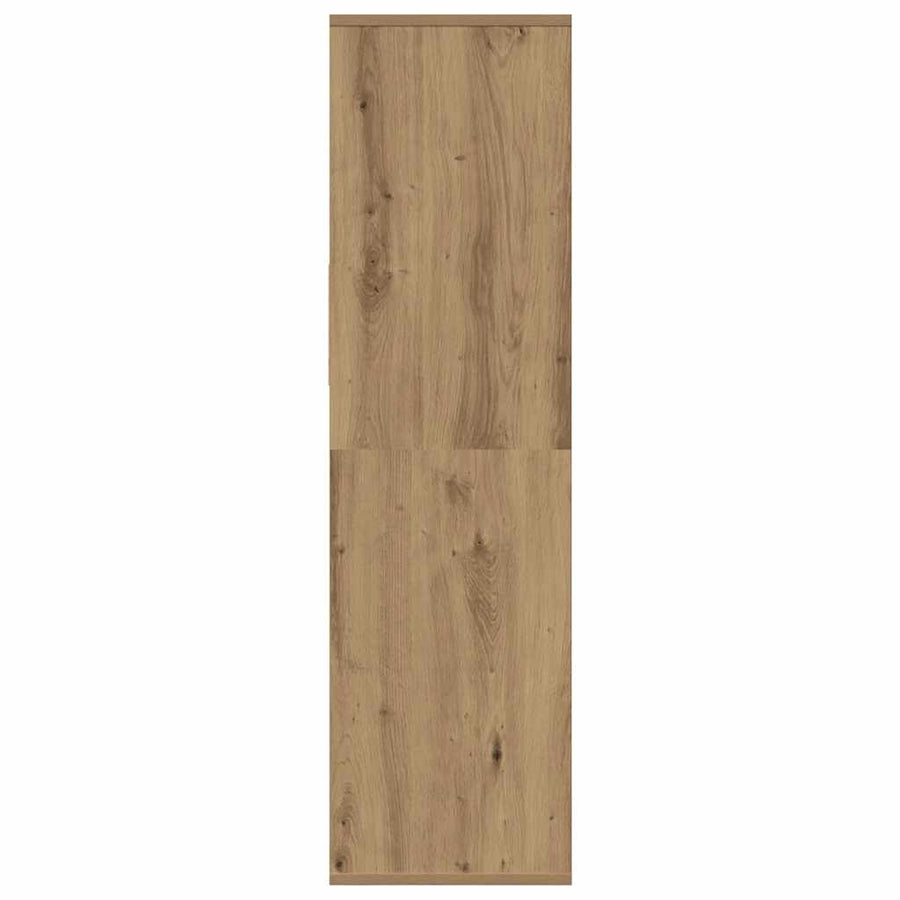 Boekenkast 34x31x112 cm bewerkt hout artisanaal eikenkleur
