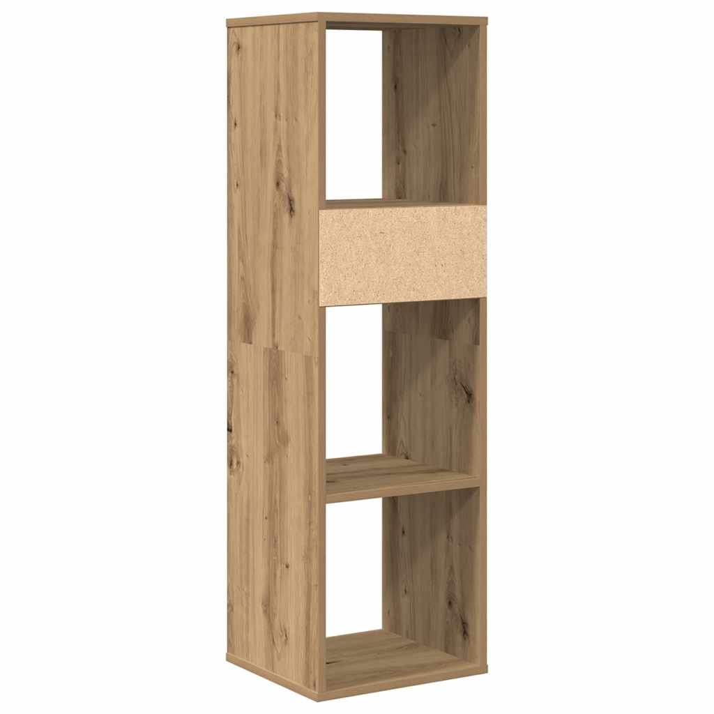 Boekenkast 34x31x112 cm bewerkt hout artisanaal eikenkleur