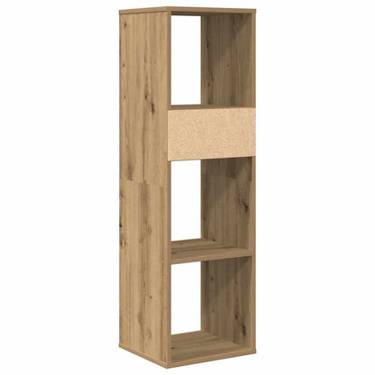 Boekenkast 34x31x112 cm bewerkt hout artisanaal eikenkleur