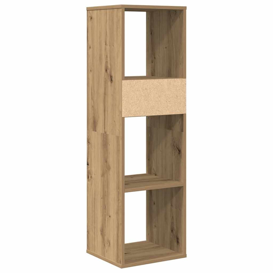Boekenkast 34x31x112 cm bewerkt hout artisanaal eikenkleur