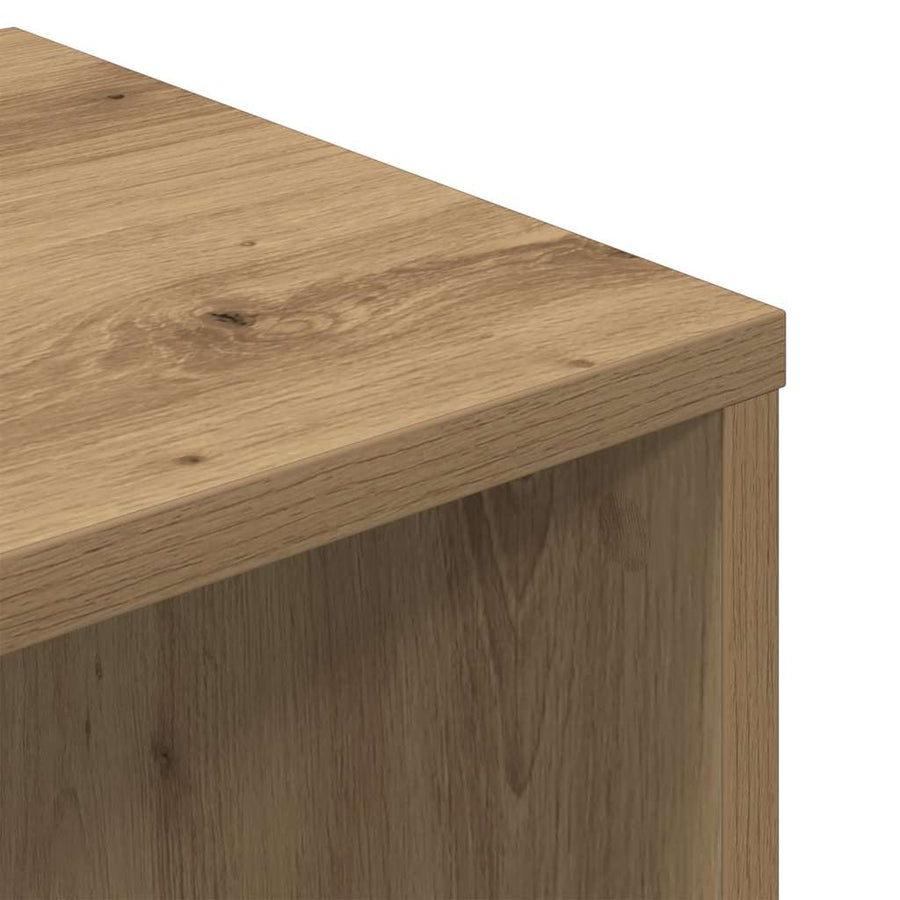Boekenkast 34x31x112 cm bewerkt hout artisanaal eikenkleur