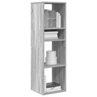 Boekenkast 34x31x112 cm bewerkt hout grijs