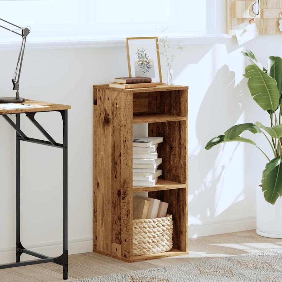 Boekenkast 34x31x80 cm bewerkt hout oud houtkleurig