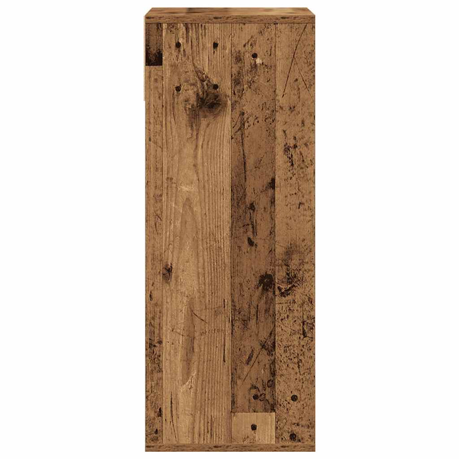 Boekenkast 34x31x80 cm bewerkt hout oud houtkleurig